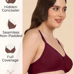 DressBerry Pack of 2 Solid Full Coverage Non Padded Non-Wired Regular T-shirt Cotton Bra image 3