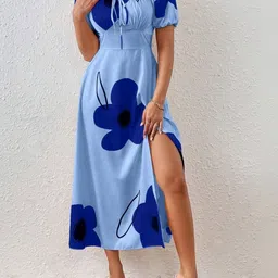 SZN Floral Crepe Fit & Flare Midi Dress-picture-35