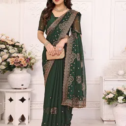 Ambuja International Embroidered Pure Silk Saree image 3