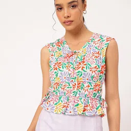 DressBerry Color Pop Petals Tiered Tie-Ups Top image 2