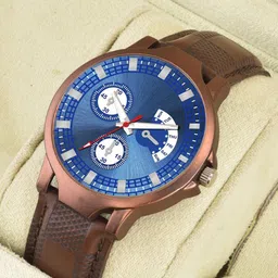 Gopal Shopcart Unisex Leather Straps Analogue Watch Blue Aeviyo dial 1016 Brown Case-picture-39