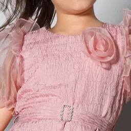 Peppermint Puff Sleeve Scuba A-Line Dress image 4