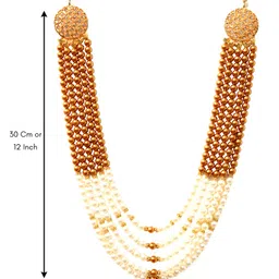 osi onestoreindia OneStoreIndia Handmade Groom Necklace Sherwani Dhula Mala With Pearls, Stone & Studded AD(American Diamond) Necklace Jewellery For Men/Groom.7877 image 2