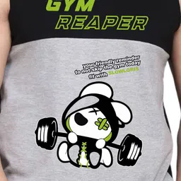 SLOWLORIS Men Pack Of 2 Printed Bio-Wash Combed Cotton Gym Vests image 4