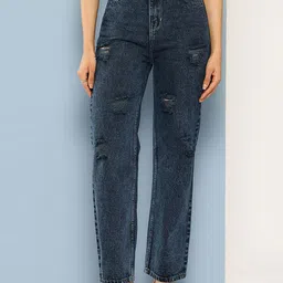 BAESD Women Hottie Flared Mid-Rise Highly Distressed Light Fade Stretchable Jeans-image-99