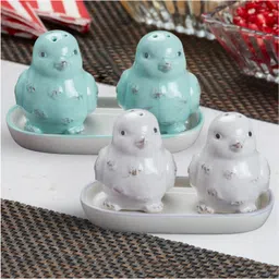 Kookee Ceramic Salt Pepper Container Set with tray (Pack of 2) (10490)-picture-11