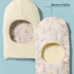 Ben Benny Interlock Knit Reversible Monkey Cap With Floral Print Cream - Diameter 9 cm-picture-32