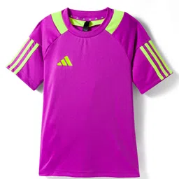 ADIDAS KIDS Knit Half Raglan Sleeves Solid T-Shirt With Tape Detailing - Purple-picture-34
