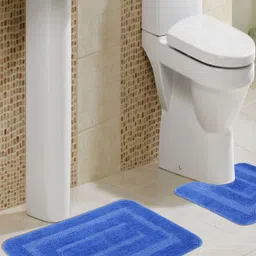Saral Home 2Pcs Blue Anti Skid Bath Mats-picture-22
