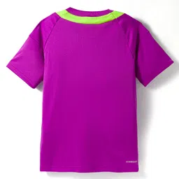 ADIDAS KIDS Knit Half Raglan Sleeves Solid T-Shirt With Tape Detailing - Purple image 3