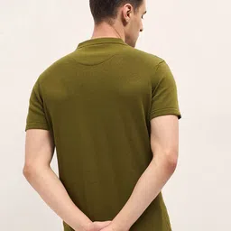 THE BEAR HOUSE Men Self Design Polo Collar Cotton T-shirt image 3