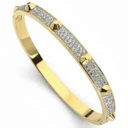RKB Sales Women Cubic Zirconia Antique Gold-Plated Cuff Bracelet image 3