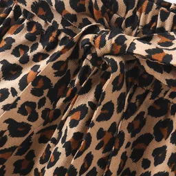 CrayonFlakes Leopard Printed Rayon Shorts - Brown image 4