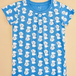 YU by Pantaloons Pack Of 2 Half Sleeves Dog & Dinosaur  Printed Tees - Multi Colour image 4