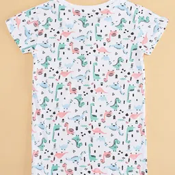 YU by Pantaloons Pack Of 2 Half Sleeves Dog & Dinosaur  Printed Tees - Multi Colour image 5