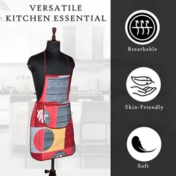 Aura 3 Pieces Printed Water-Resistant Cotton Aprons With Front Pocket image 4