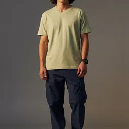 OUTLAWS Men Pack Of 2 Regular Fit V-Neck Bio Finish T-shirt image 3