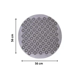 FABINALIV Grey Geometric Anti-Skid PVC Shower Mat with Suction Cups image 3