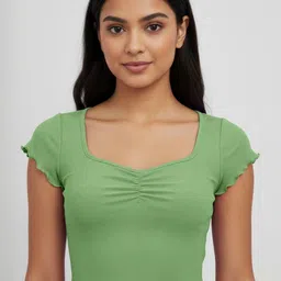 ANBICH DESIGNS Ribbed Sweetheart Neck Fitted Crop Top-picture-24