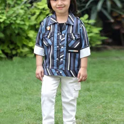 Bad Boys Boys Striped Long Sleeves Shirt With T-Shirt & Trouser-image-25