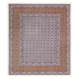 CLOTHOLOGY White & Peach-Coloured Floral 180 TC King Bedsheet with 2 Pillow Covers image 3