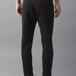 Linaria Men Classic Regular Fit Mid Rise Clean Look Stretchable Jeans image 3