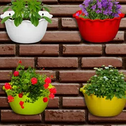 GARDEN'S NEED Platinum Yellow & Red 4 Pieces Textured Planters image 3