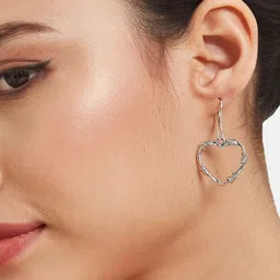 ATIBELLE Set Of 2 German Silver Plated Heart Shape Drop Earrings image 3