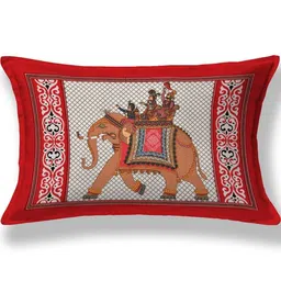 MILAAV Red Ethnic Motifs 144 TC Single Bedsheet with 1 Pillow Covers image 4