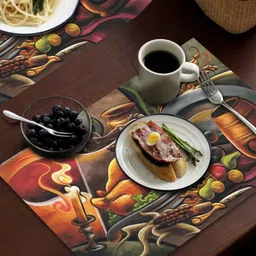 LooMantha 6-Pcs Brown & Green Printed Table Placemats image 4