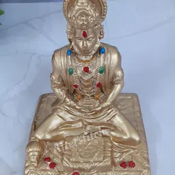 Afterstitch Golden lord Hanuman ji Murti idol statue God Showpiece image 5