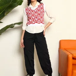 BAESD Women Printed Crop Sweater Vest image 3