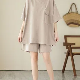 StyleCast x Revolte Women Round Neck T-shirt & Shorts Co-Ords Set-image-56