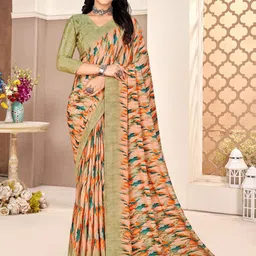 Panzora Abstract Printed Poly Crepe Saree-picture-51