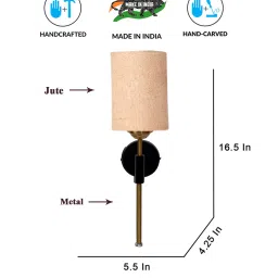 new era Antique Gold Wall Lamp with Beige Jute shade image 5