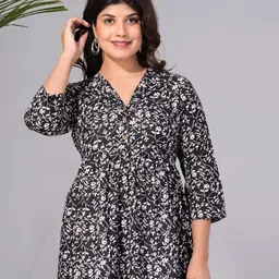 NWH Floral Printed Shirt Collar Fit & Flare Dress-picture-37