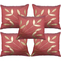 India Furnish Pink Floral Silk Square Cushion Cover-picture-19