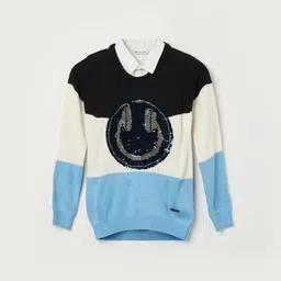 Fame Forever by Lifestyle Boys Colourblocked Pullover with Applique Detail-picture-38