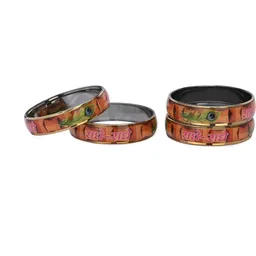 1ST TIME Set Of 12 Green Alloy Artificial Stones & Beads Antique Bangles image 5