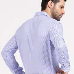 Red Tape Men Vertical Striped Button-Down Collar Formal Shirt image 4