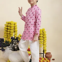 Cutiekins Boys Ethnic Motifs Printed Regular Kurta with Pyjamas image 5