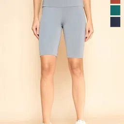 COLOR CAPITAL Pack Of 4 High Rise Above Knee Gym Tights image 1