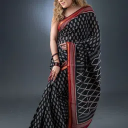 BAEDESI Silk Blend Handloom Maheshwari Saree image 4