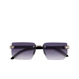 Woggles Unisex Purple Lens & Gold-Toned Rectangle Sunglasses with image 5