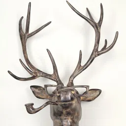 Exotic India Brown & Black Textured Deer Statue Wall Hangings-picture-17