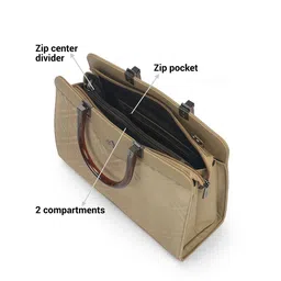 Metro Women Checked Structured Satchel Bag image 3