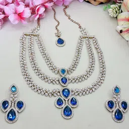 VATSALYA creation Gold-Plated Artificial Stone Studded Jewellery Set image 1