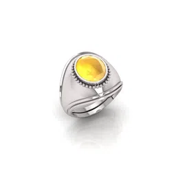RRVGEM 9.00 Ratti Yellow Sapphire Silver Plated Ring image 4