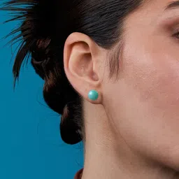 MINUTIAE Gold Plated Pearls Studded Spherical Shaped Studs image 2