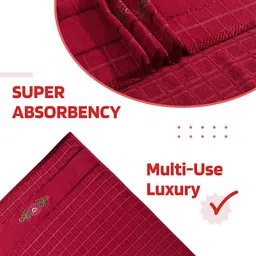 Kuber Industries Red & Brown 2 Pieces Striped 260 GSM Bath Towels image 5